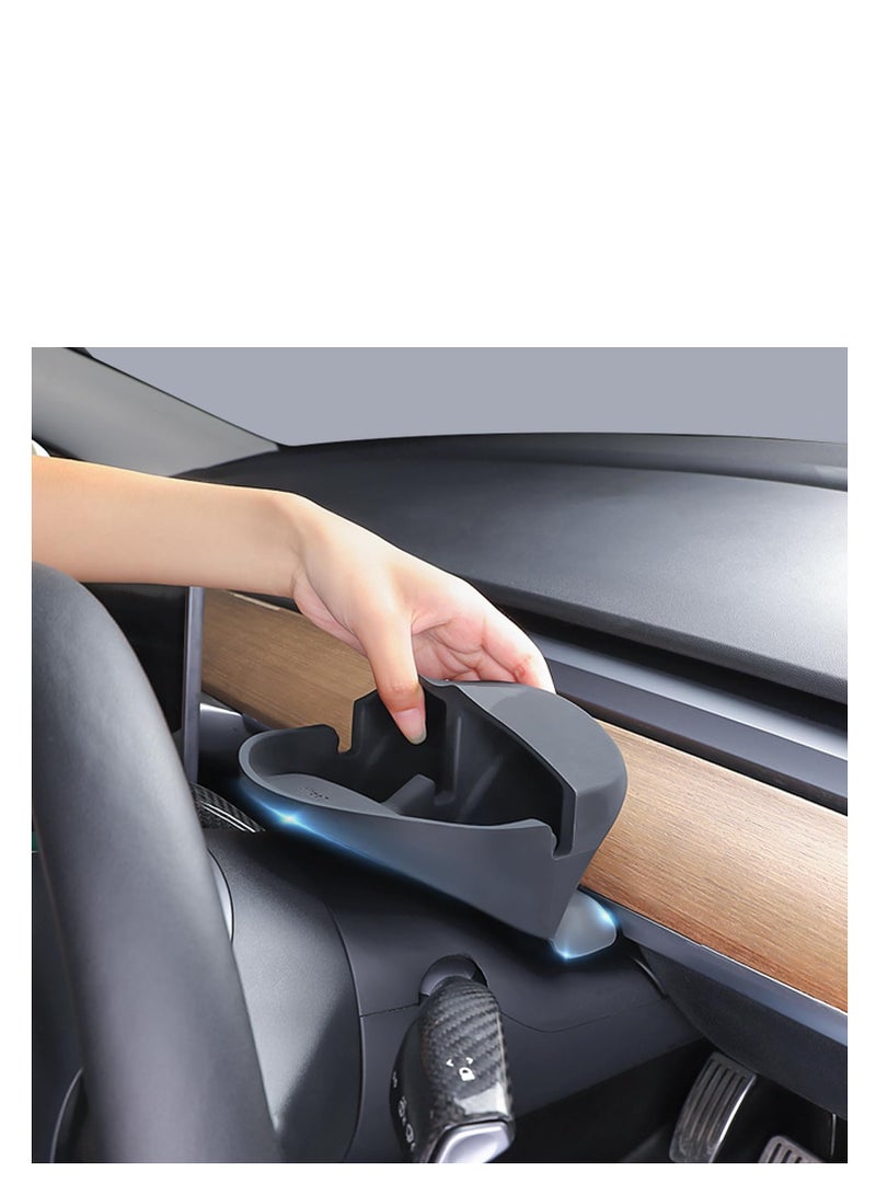 Excefore Steering Wheel Storage Holder for Tesla Model 3 Model Y, Anti-Slip Silicone Storage Tray for Cell Phone, for Tesla Storage Accessories, for Keychains, Sun Glasses, Stand for Navigation Cell Phone - Image 4