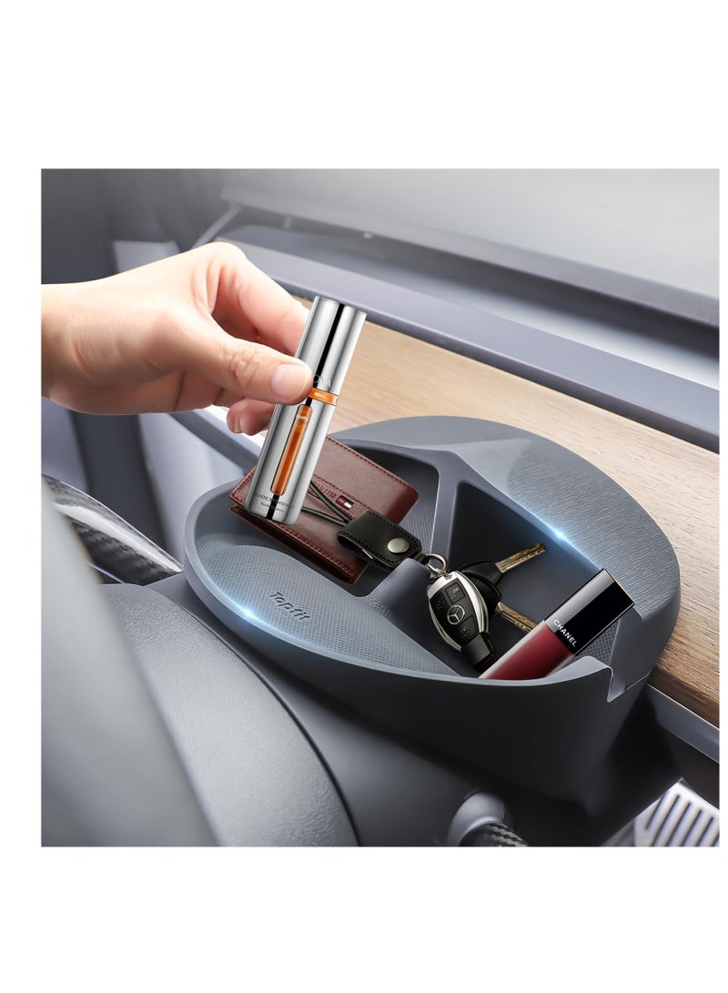 Excefore Steering Wheel Storage Holder for Tesla Model 3 Model Y, Anti-Slip Silicone Storage Tray for Cell Phone, for Tesla Storage Accessories, for Keychains, Sun Glasses, Stand for Navigation Cell Phone - Image 3