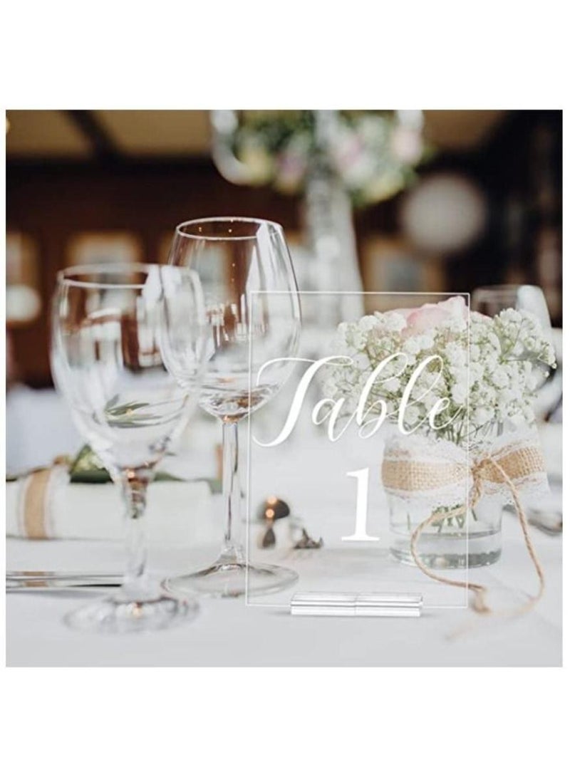 phomemo 12 Pieces Acrylic Stands Clear Place Card Holders ,1.6 Inch Acrylic Table Sign Holder ,Table Number Stands, Name Card Display Stand ,for Table Weddings, Events, Office Meeting - Image 3