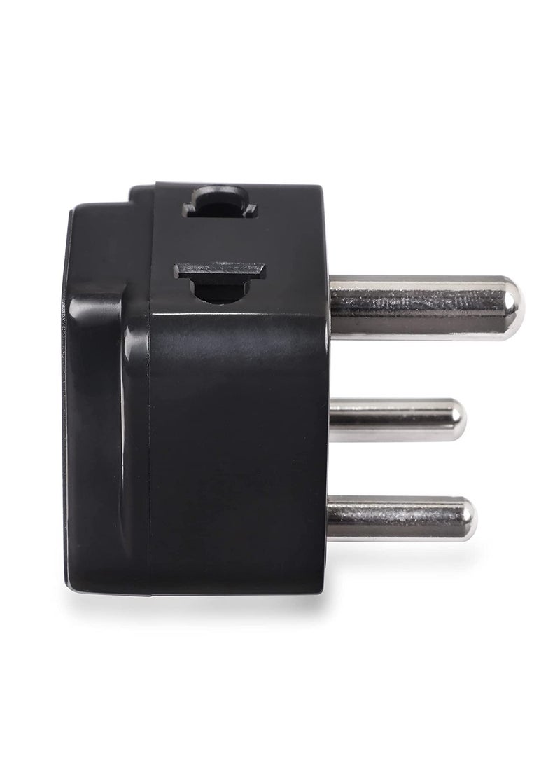 QBM QBM Travel Adapter Plug 2 in 1 Type D Black Color P21102PK Pack 2  - Image 2