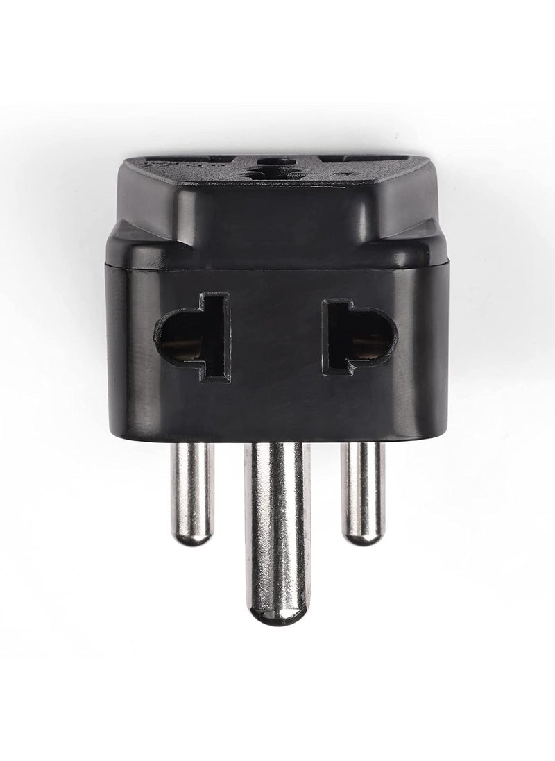 QBM QBM Travel Adapter Plug 2 in 1 Type D Black Color P21102PK Pack 2  - Image 1