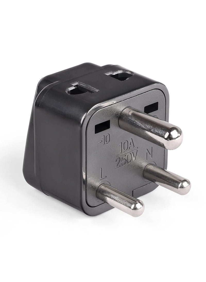 QBM QBM Travel Adapter Plug 2 in 1 Type D Black Color P21102PK Pack 2  - Image 4