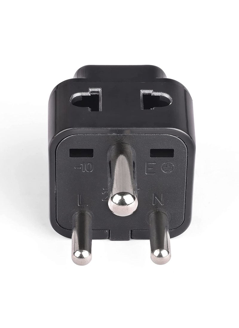 QBM QBM Travel Adapter Plug 2 in 1 Type D Black Color P21102PK Pack 2  - Image 3