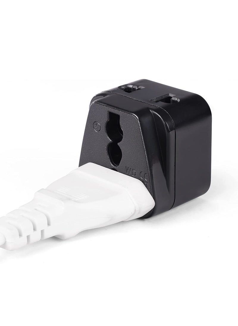 QBM QBM Travel Adapter Plug 2 in 1 Type D Black Color P21102PK Pack 2  - Image 5
