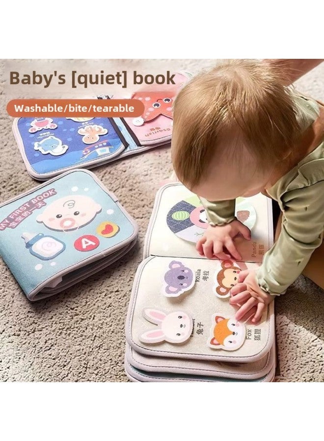 Baby Quiet Hand Tear Book Children's Early Education Enlightenment Velcro Tear Paste Book Baby Educational Toys-Color:Cloth Book Two-piece Set ]-Specifications:No Specifications  - Image 1