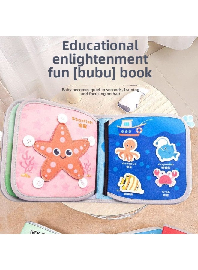 Baby Quiet Hand Tear Book Children's Early Education Enlightenment Velcro Tear Paste Book Baby Educational Toys-Color:Cloth Book Two-piece Set ]-Specifications:No Specifications  - Image 4