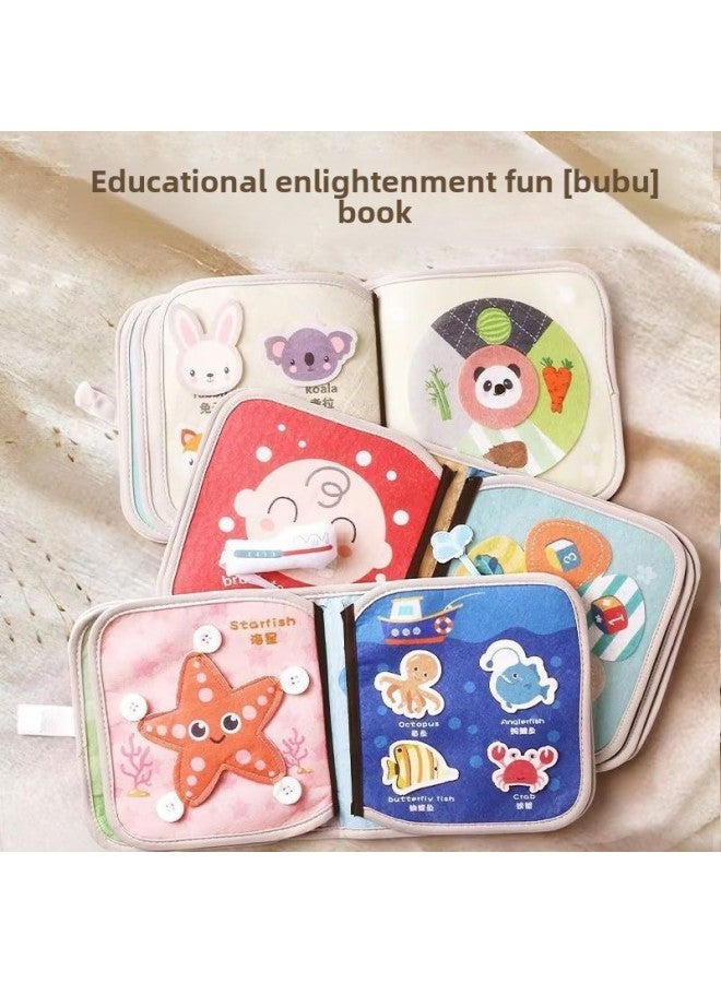 Baby Quiet Hand Tear Book Children's Early Education Enlightenment Velcro Tear Paste Book Baby Educational Toys-Color:Cloth Book Two-piece Set ]-Specifications:No Specifications  - Image 3