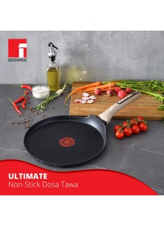 BERGNER BERGNER Aluminium Ultimate Non-Stick Dosa Tawa 28Cm, Heatdot Technology Base, Food Safe, Grey  - Image 2