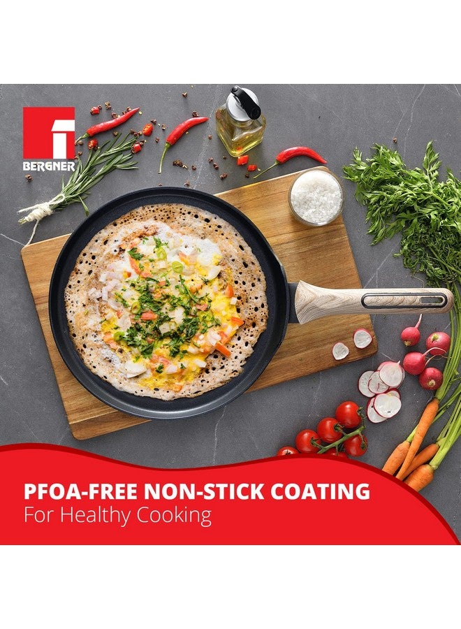 بيرجنر مقلاة دوسا بيرجنر المصنوعة من الألومنيوم غير اللاصقة، مقاس 28 سم، قاعدة بتقنية هيت دوت، آمنة للطعام، لون رمادي - Image 4