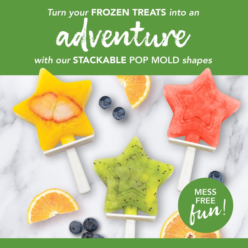 Tovolo Star Shaped Popsicle Molds Pack of 4 Stackable Popsicle Molds with Drip Guards, Silicone BPA Free Reusable Star with Sticks for Kids, Easy Release Dishwasher Safe Freezer Treats - Image 3