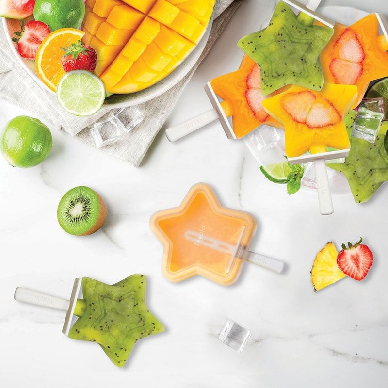 Tovolo Star Shaped Popsicle Molds Pack of 4 Stackable Popsicle Molds with Drip Guards, Silicone BPA Free Reusable Star with Sticks for Kids, Easy Release Dishwasher Safe Freezer Treats - Image 2