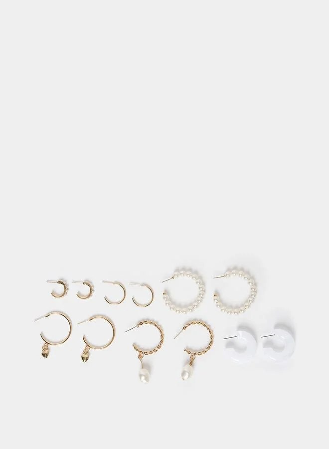ستايلي Set of 6 - Faux Pearl Earrings