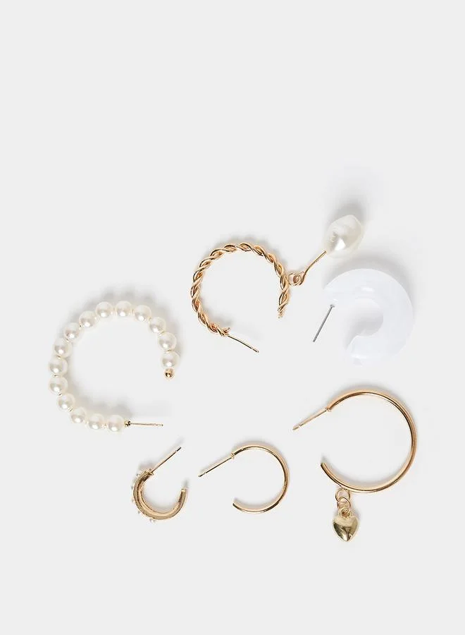 ستايلي Set of 6 - Faux Pearl Earrings