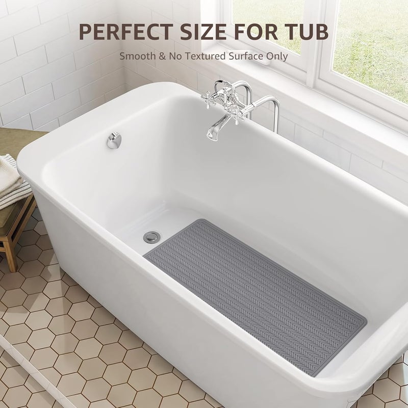 OTHWAY Bathtub Mat Non Slip, Extra Long Rubber Bath Mat for Tub, Machine Washable Shower Anti Slip Mat with 332 Strong Suction Cups (Grey, 36" x 17") - Image 5