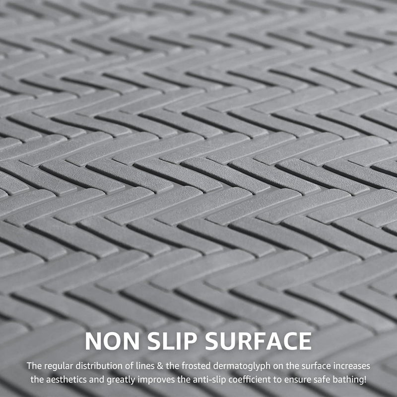 OTHWAY Bathtub Mat Non Slip, Extra Long Rubber Bath Mat for Tub, Machine Washable Shower Anti Slip Mat with 332 Strong Suction Cups (Grey, 36" x 17") - Image 3