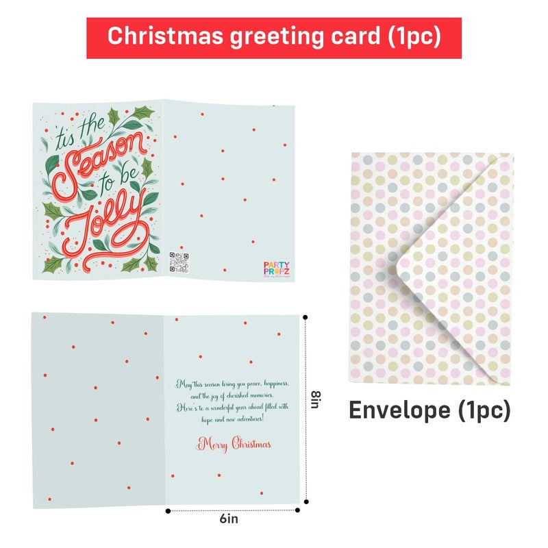 Party Propz Party Propz Greeting Card For Christmas - 1pc Christmas Greeting Card, Christmas Theme Gifts, Christmas Gift Items, Christmas Gifts For Home, Merry Christmas Card With Envelope (Cardstock) - Image 2