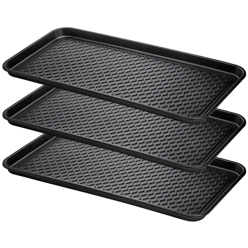 Fasmov 3 Pack Utility Boot Tray Mat Multi-Purpose Anti-Slip Tray Mat Boots, Dog Food Bowls, Gardening, Laundry, Kitchen, Garage, Entryway, 30 x 15 inches - Image 1