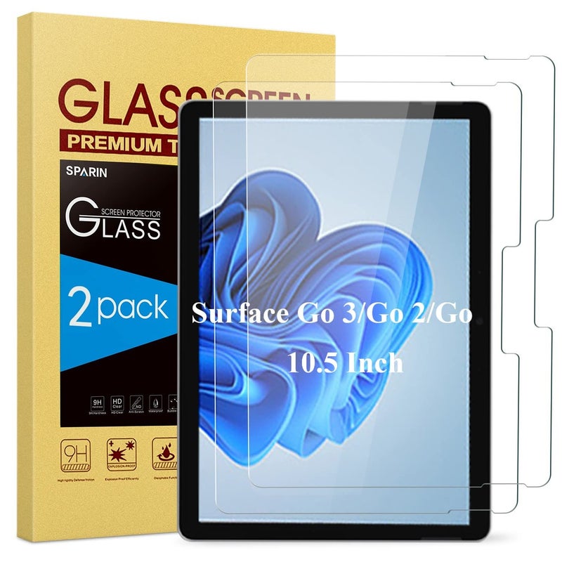 SPARIN [2 Pack] Screen Protector Compatible with Microsoft Surface Go 4/Surface Go 3/Surface Go 2/Surface Go (2021/2020) 10.5 Inch, Tempered Glass, High Responsive - Image 1