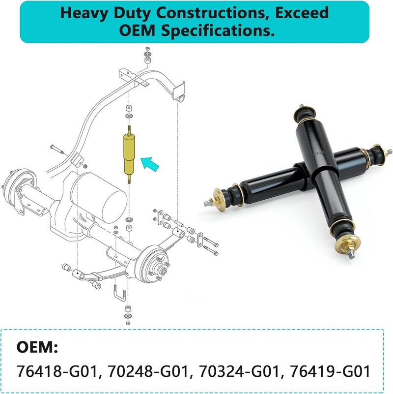 10L0L Golf Cart Front and Rear Shock Absorbers for EZGO TXT (1994+) - Set of 2 - Image 4