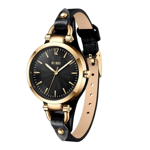 BUREI Women Watches Simple Leather Strap Watch Analog Quartz Watches Small Thin Ladies Watch Bracelet Band Wristwatch Gifts for Women - Image 1