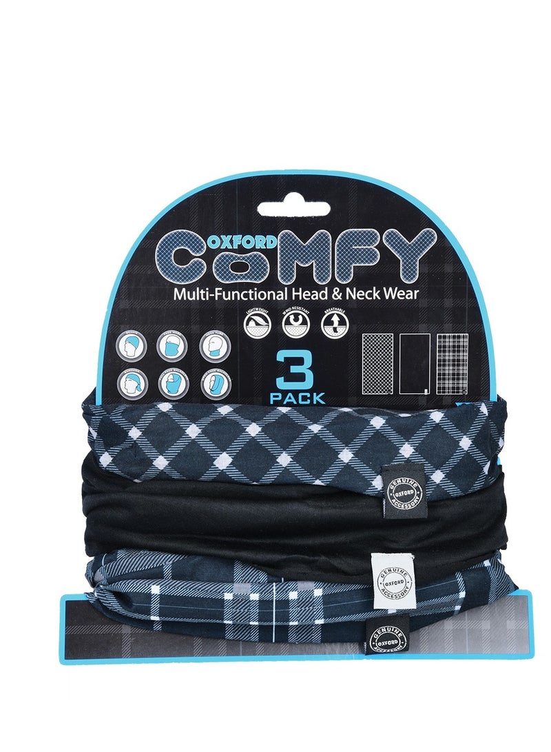 Oxford Comfy Black & White Tartan 3-Pack - Image 3