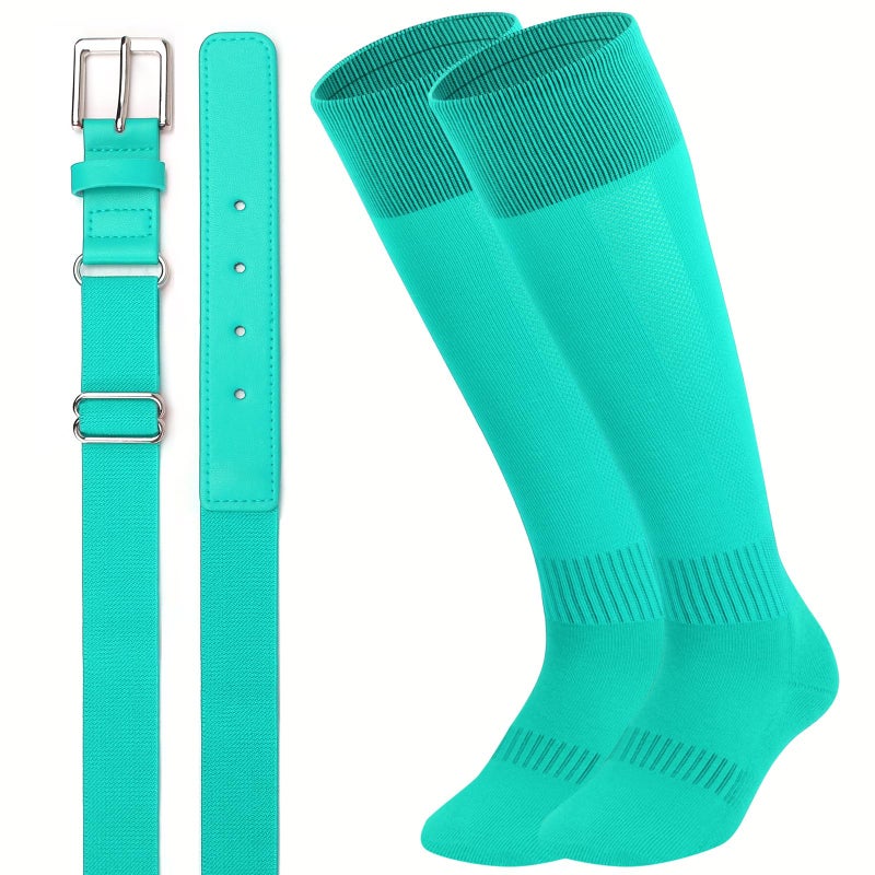 UnFader Youth Adult Baseball Socks and Belts Combo, Adjustable Elastic Softball Belts and Socks for Boys Mens and Grils - Image 1