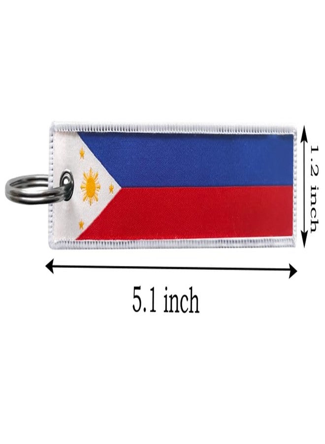 JAVD Philippines Flag Filipino Keychain Tag with Key Ring (3 Pack) - Image 2