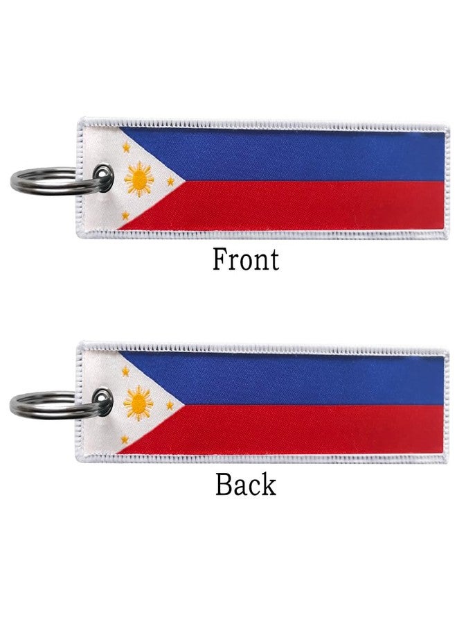 JAVD Philippines Flag Filipino Keychain Tag with Key Ring (3 Pack) - Image 3