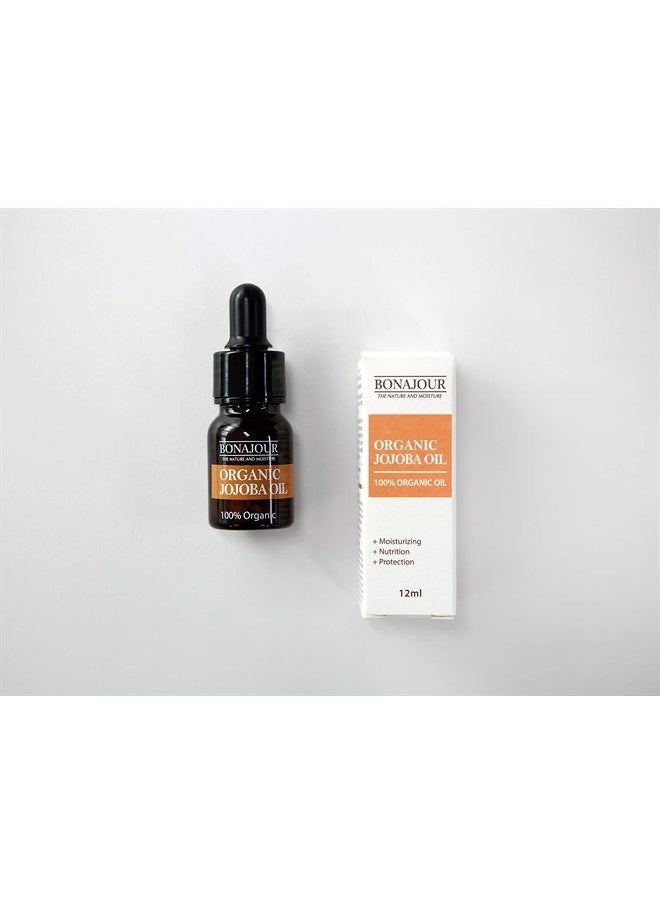BONAJOUR ] vegan 100% Organic Eco-cert Jojoba Facial Oil for Dry Skin - High Moisturizing Carrier Oil 0.4 fl. oz  - Image 2