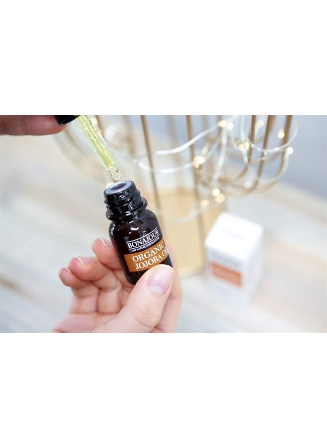 BONAJOUR ] vegan 100% Organic Eco-cert Jojoba Facial Oil for Dry Skin - High Moisturizing Carrier Oil 0.4 fl. oz  - Image 3