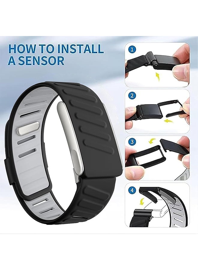 O Ozone Silicone Sport Band for Whoop 5.0 & MG Band|Adjustable,Waterproof Replacement Wrist Strap for Men & Women |Comfortable & Durable Fitness Bands- Black - Image 3