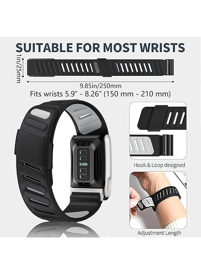 O Ozone Silicone Sport Band for Whoop 5.0 & MG Band|Adjustable,Waterproof Replacement Wrist Strap for Men & Women |Comfortable & Durable Fitness Bands- Black - Image 2