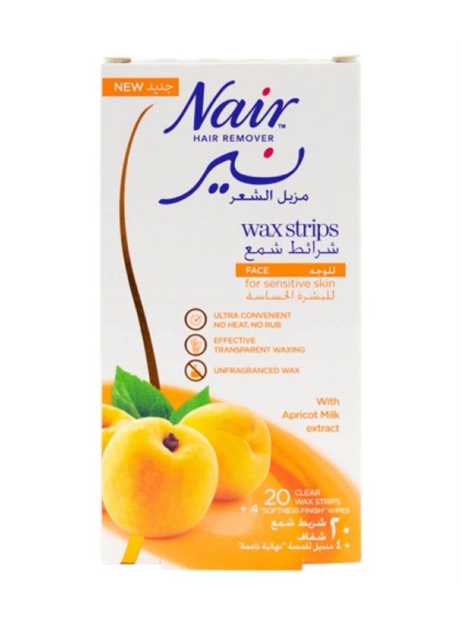 نير 20 شريط شمع للوجه بالمشمش للبشرة الحساسة - Image 1