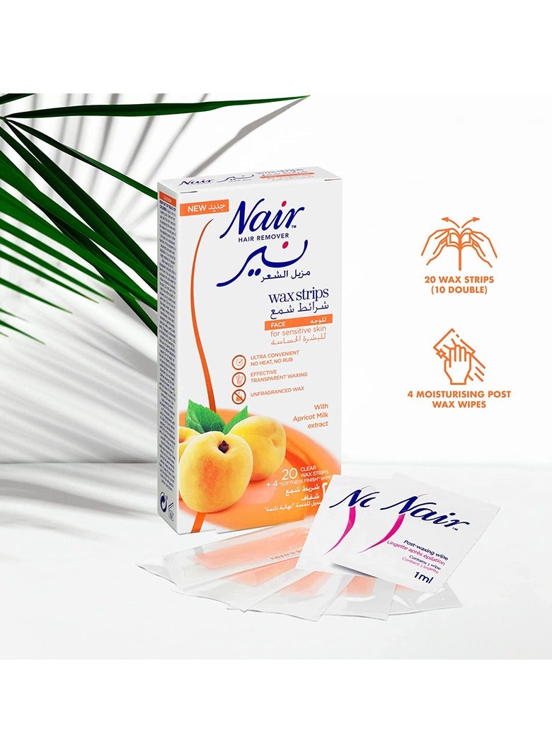 نير 20 شريط شمع للوجه بالمشمش للبشرة الحساسة - Image 3