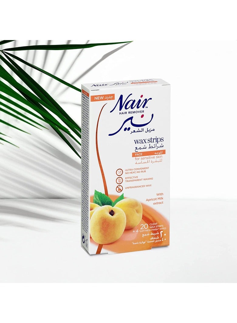 نير 20 شريط شمع للوجه بالمشمش للبشرة الحساسة - Image 2