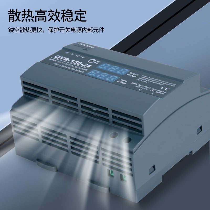 مزود طاقة محمول على السكة 24V12V عرض جهد Qyr60W 100W150W Miwei 220 إلى 24 فولت - Image 4