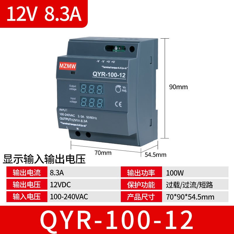 مزود طاقة محمول على السكة 24V12V عرض جهد Qyr60W 100W150W Miwei 220 إلى 24 فولت - Image 1