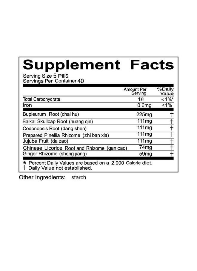 Xiao Chai Hu Tang Wan Health Herbal Supplement For Respiratory Lung Health And Immune Support Bupleurum Root Baikal Skullcap Root 200 Pills 1 Bottle Solstice