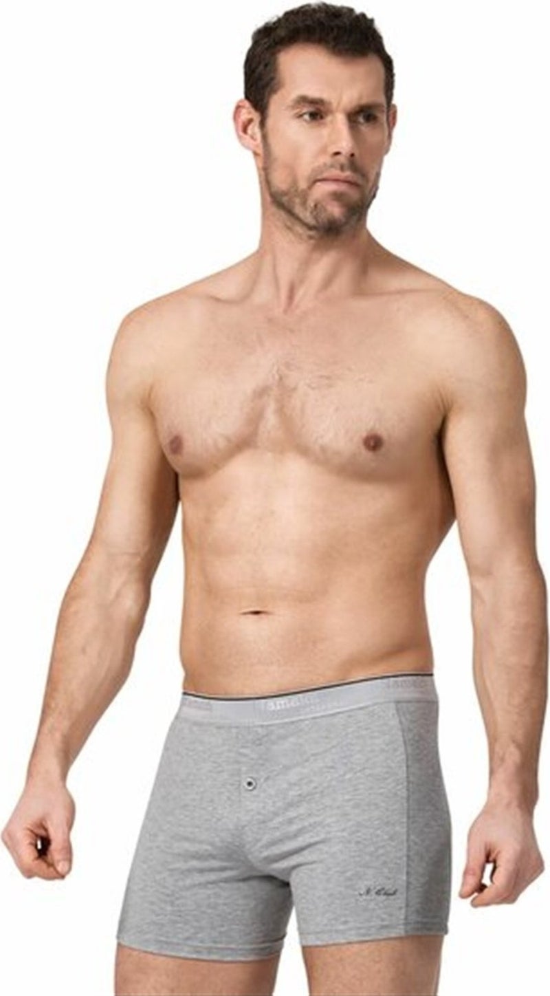 Namaldı 12 Pieces Gray Colored Buttoned Lycra Boxer 