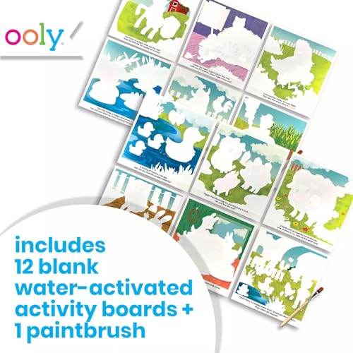 Ooly Water Amaze Includes 12 Reveal Boards Brush Reusable Reveal Pads for Kids Coloring Books for Toddlers Paint with Water Books Gifts for Kids On The Farm - Image 5