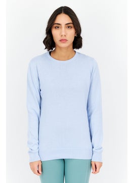 French Connection Women Crew Neck Plain Long Sleeves Sweater, Blue  - Image 1