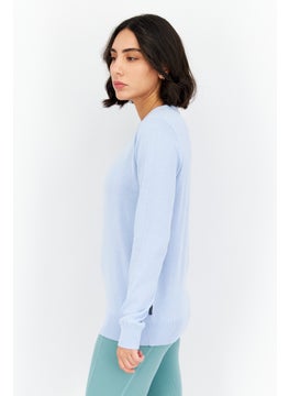 French Connection Women Crew Neck Plain Long Sleeves Sweater, Blue  - Image 2