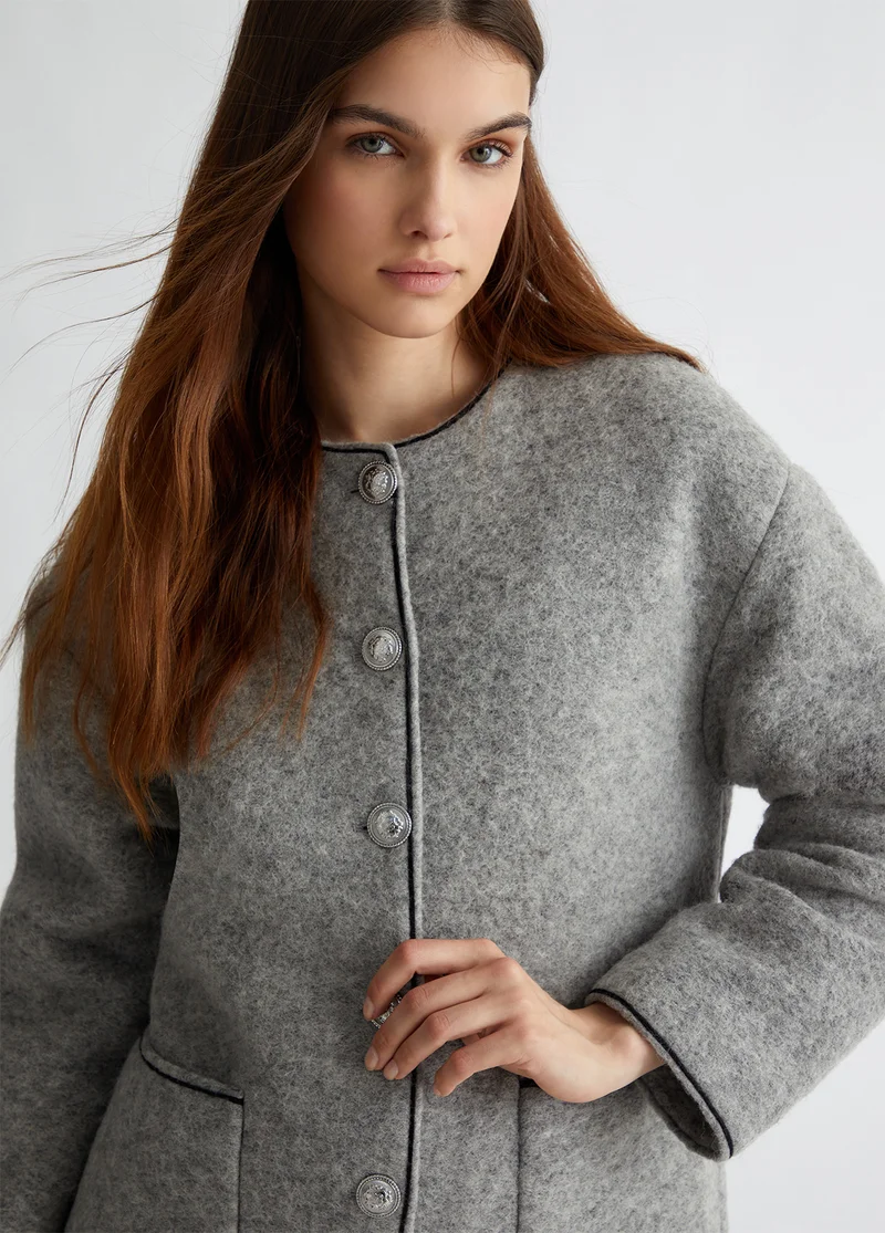 ليو جو جاكيت من مزيج الصوف