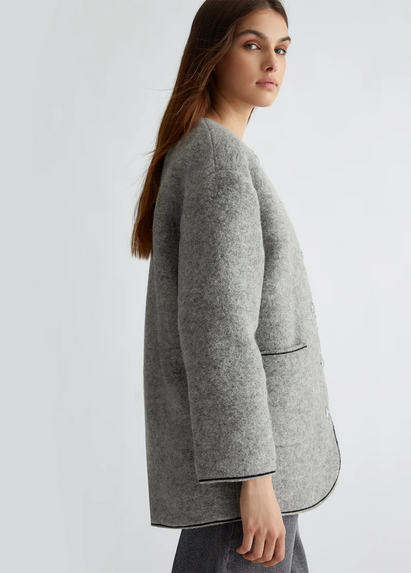 ليو جو جاكيت من مزيج الصوف