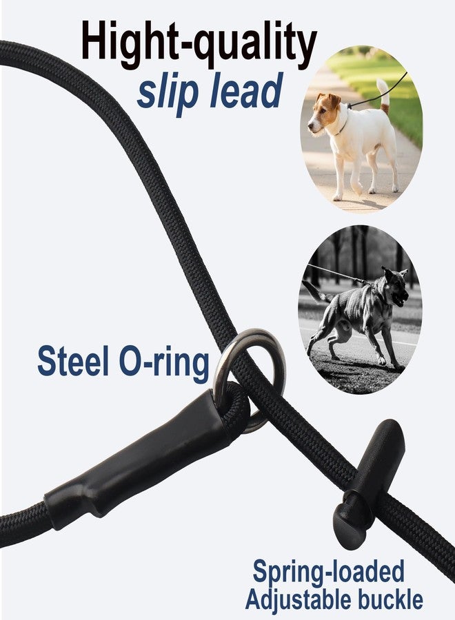 DISCPETSEC Slip Lead Dog Leash for Small & Medium Dogs, 1/4” x 4ft Sturdy Nylon Rope with Spring-Loaded Adjustable Stopper, Easy On/Off Training & Walking Slip Leash (Royal Blue, 4ft*1/4") - Image 2