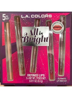 L.A. Colors LA COLORS All Is Bright 5pc Automatic Lip Liner Defined Lips 1 Count Pack of 1 