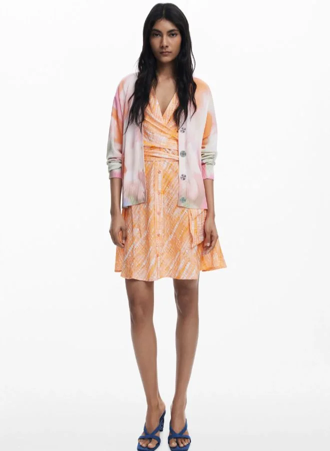 DESIGUAL Tie-dye floral cardigan