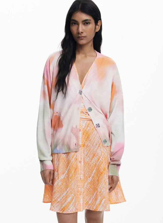 Tie-dye floral cardigan