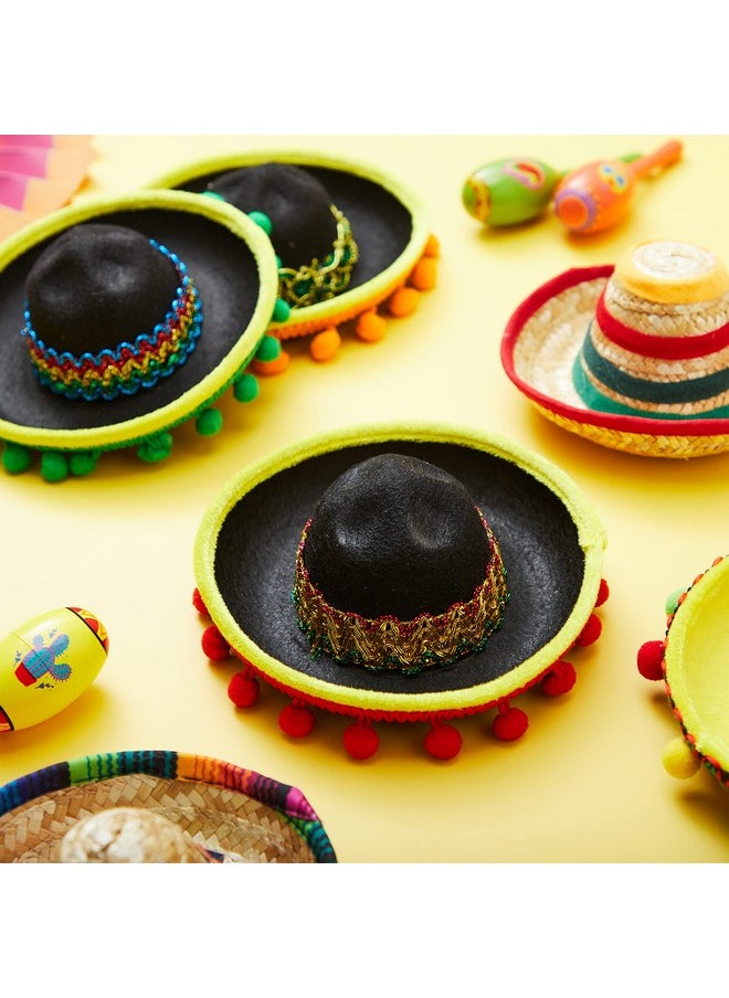 JOYIN - 6 Pcs Cinco De Mayo Fiesta Fabric And Straw Sombrero Hat Party Costume For Fun Fiesta Headbands Party Supplies, Mexican Theme Decorations, Luau Event Photo Props And Party Favors - Image 1