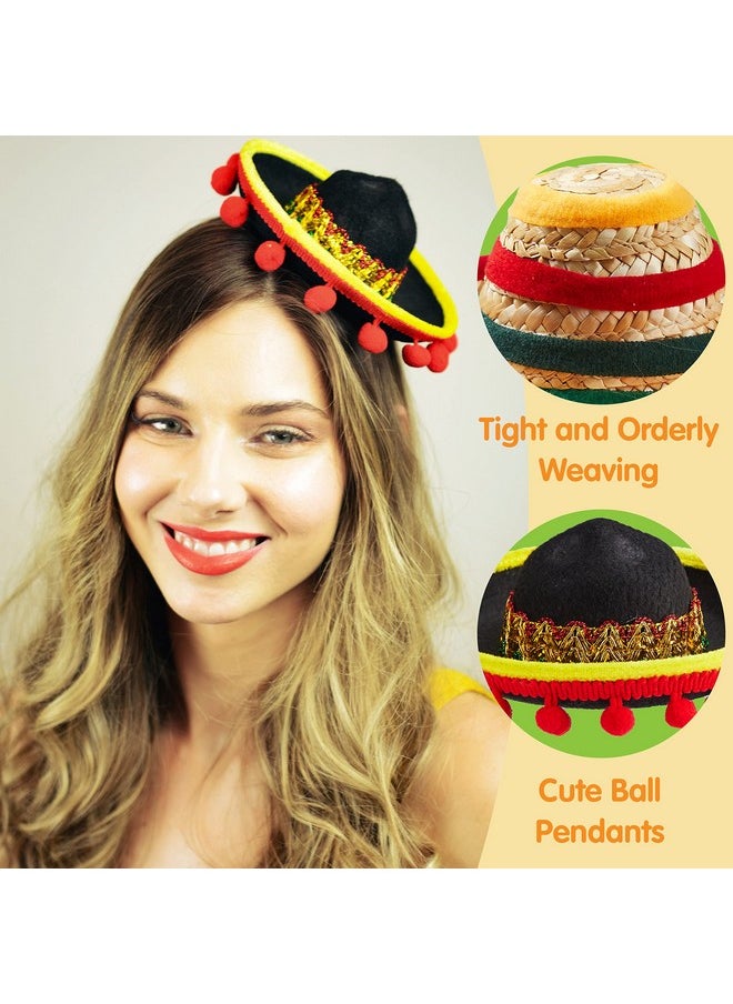 JOYIN - 6 Pcs Cinco De Mayo Fiesta Fabric And Straw Sombrero Hat Party Costume For Fun Fiesta Headbands Party Supplies, Mexican Theme Decorations, Luau Event Photo Props And Party Favors - Image 1